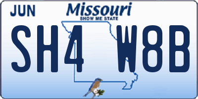 MO license plate SH4W8B