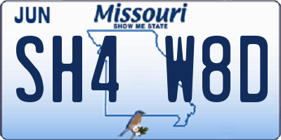 MO license plate SH4W8D