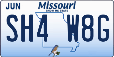 MO license plate SH4W8G