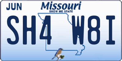 MO license plate SH4W8I