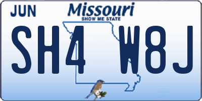MO license plate SH4W8J