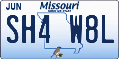 MO license plate SH4W8L