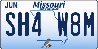 MO license plate SH4W8M