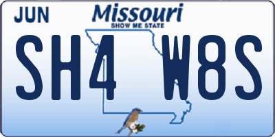 MO license plate SH4W8S
