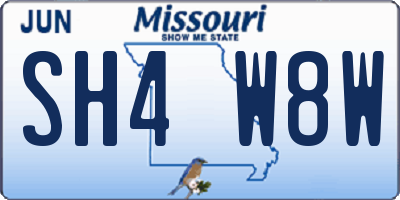 MO license plate SH4W8W
