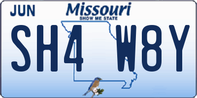 MO license plate SH4W8Y