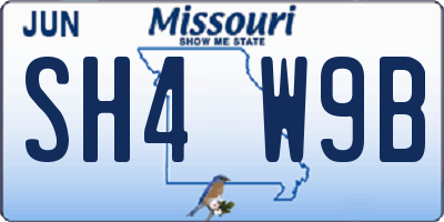 MO license plate SH4W9B
