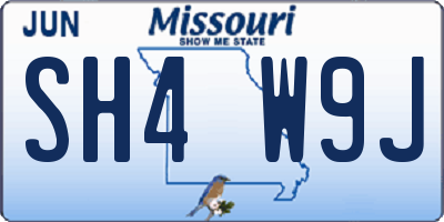 MO license plate SH4W9J