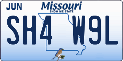 MO license plate SH4W9L