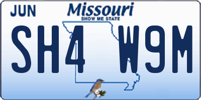 MO license plate SH4W9M
