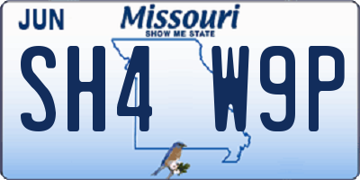 MO license plate SH4W9P