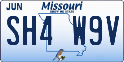 MO license plate SH4W9V