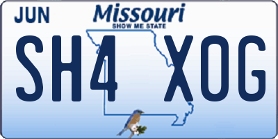 MO license plate SH4X0G