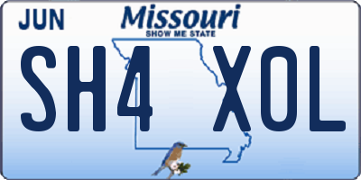MO license plate SH4X0L