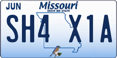 MO license plate SH4X1A