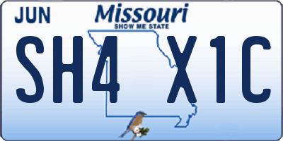 MO license plate SH4X1C