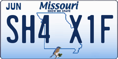 MO license plate SH4X1F