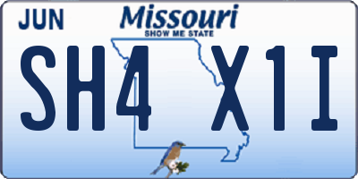 MO license plate SH4X1I