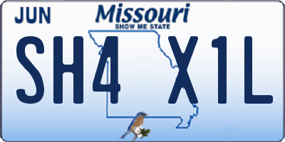 MO license plate SH4X1L