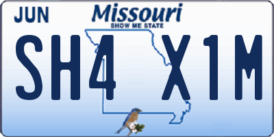 MO license plate SH4X1M