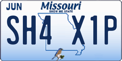 MO license plate SH4X1P
