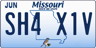 MO license plate SH4X1V