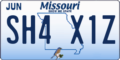 MO license plate SH4X1Z