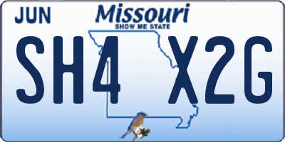 MO license plate SH4X2G