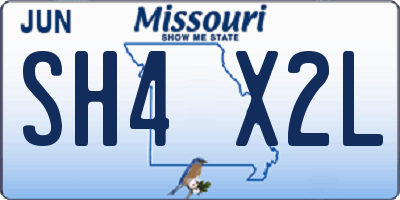 MO license plate SH4X2L