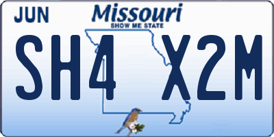 MO license plate SH4X2M