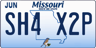MO license plate SH4X2P