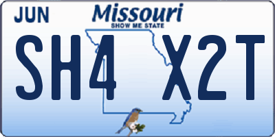 MO license plate SH4X2T