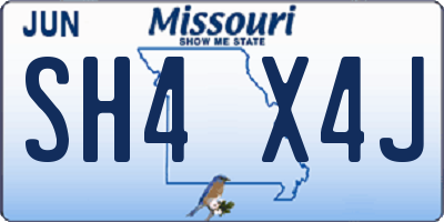 MO license plate SH4X4J
