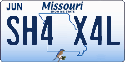MO license plate SH4X4L