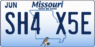MO license plate SH4X5E