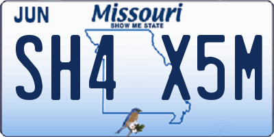MO license plate SH4X5M