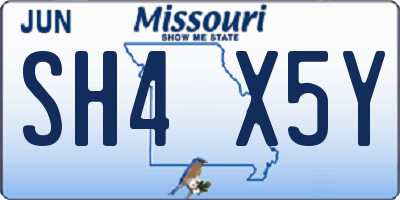 MO license plate SH4X5Y