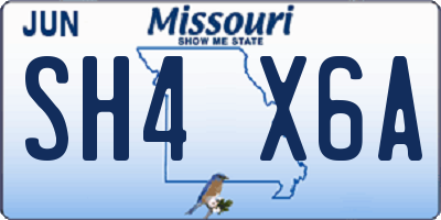 MO license plate SH4X6A