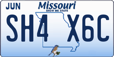 MO license plate SH4X6C