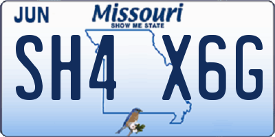 MO license plate SH4X6G