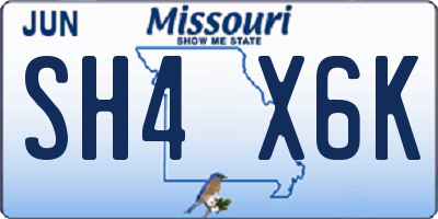 MO license plate SH4X6K