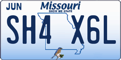 MO license plate SH4X6L
