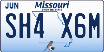 MO license plate SH4X6M