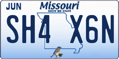 MO license plate SH4X6N