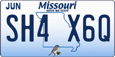 MO license plate SH4X6Q