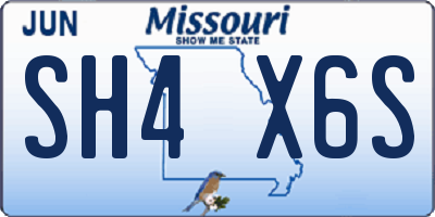 MO license plate SH4X6S