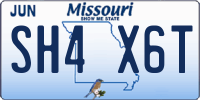 MO license plate SH4X6T