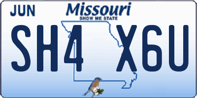 MO license plate SH4X6U