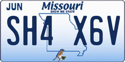 MO license plate SH4X6V