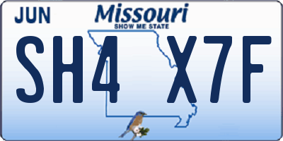 MO license plate SH4X7F